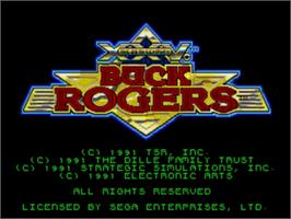 Title screen of Buck Rogers: Countdown to Doomsday on the Sega Nomad.