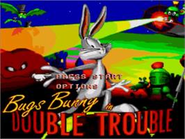 Title screen of Bugs Bunny in Double Trouble on the Sega Nomad.