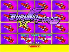 Title screen of Burning Force on the Sega Nomad.