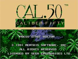 Title screen of Caliber 50 on the Sega Nomad.