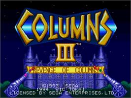 Title screen of Columns III on the Sega Nomad.