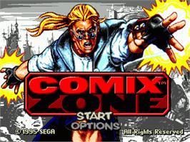 Title screen of Comix Zone on the Sega Nomad.
