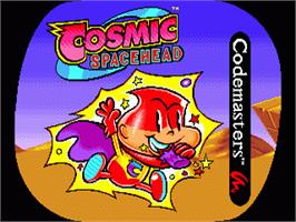 Title screen of Cosmic Spacehead on the Sega Nomad.