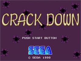 Title screen of Crack Down on the Sega Nomad.