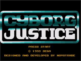 Title screen of Cyborg Justice on the Sega Nomad.