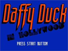 Title screen of Daffy Duck in Hollywood on the Sega Nomad.