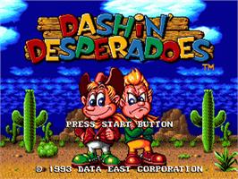 Title screen of Dashin' Desperadoes on the Sega Nomad.