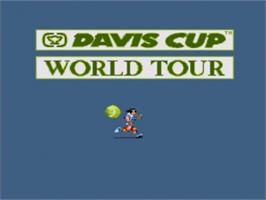 Title screen of Davis Cup World Tour Tennis on the Sega Nomad.
