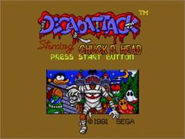 Title screen of Decapattack on the Sega Nomad.
