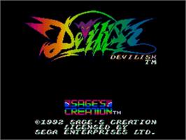 Title screen of Devilish on the Sega Nomad.