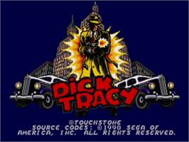 Title screen of Dick Tracy on the Sega Nomad.