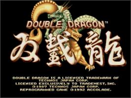 Title screen of Double Dragon on the Sega Nomad.