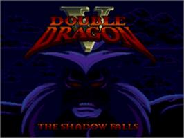Title screen of Double Dragon V: The Shadow Falls on the Sega Nomad.