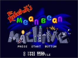 Title screen of Dr. Robotnik's Mean Bean Machine on the Sega Nomad.