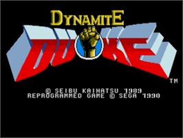 Title screen of Dynamite Duke on the Sega Nomad.