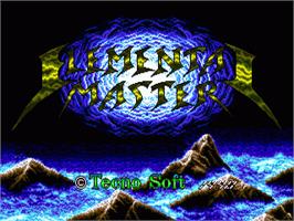 Title screen of Elemental Master on the Sega Nomad.