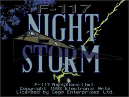 Title screen of F-117 Night Storm on the Sega Nomad.