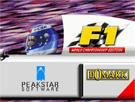 Title screen of F1 World Championship Edition on the Sega Nomad.