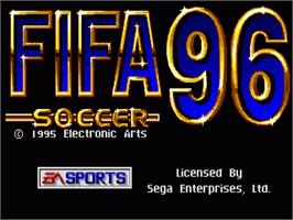 Title screen of FIFA 96 on the Sega Nomad.