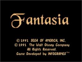 Title screen of Fantasia on the Sega Nomad.