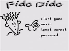 Title screen of Fido Dido on the Sega Nomad.