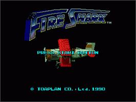 Title screen of Fire Shark on the Sega Nomad.