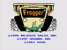 Title screen of Frogger on the Sega Nomad.