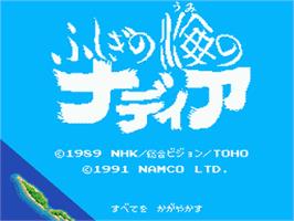 Title screen of Fushigi no Umi no Nadia on the Sega Nomad.