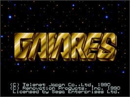 Title screen of Gaiares on the Sega Nomad.