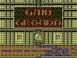 Title screen of Gain Ground on the Sega Nomad.