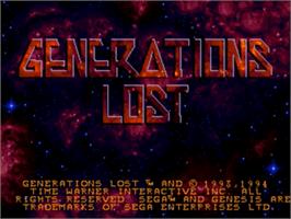 Title screen of Generations Lost on the Sega Nomad.