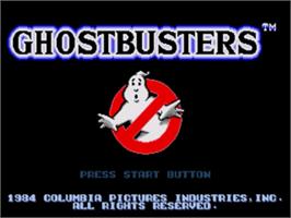 Title screen of Ghostbusters on the Sega Nomad.