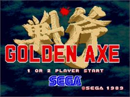 Title screen of Golden Axe on the Sega Nomad.