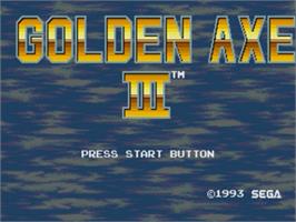 Title screen of Golden Axe III on the Sega Nomad.