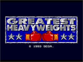 Title screen of Greatest Heavyweights on the Sega Nomad.