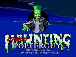 Title screen of Haunting Starring Polterguy on the Sega Nomad.