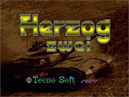 Title screen of Herzog Zwei on the Sega Nomad.