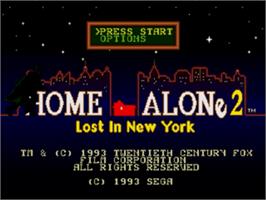 Title screen of Home Alone 2 - Lost in New York on the Sega Nomad.