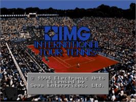 Title screen of IMG International Tour Tennis on the Sega Nomad.