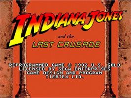 Title screen of Indiana Jones and the Last Crusade: The Action Game on the Sega Nomad.