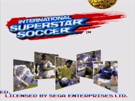 Title screen of International Superstar Soccer Deluxe on the Sega Nomad.