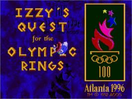Title screen of Izzy's Quest for the Olympic Rings on the Sega Nomad.