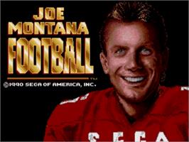 Title screen of Joe Montana Football on the Sega Nomad.