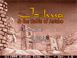 Title screen of Joshua & the Battle of Jericho on the Sega Nomad.