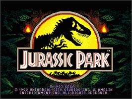 Title screen of Jurassic Park on the Sega Nomad.