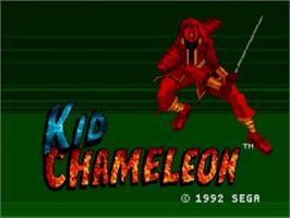 Title screen of Kid Chameleon on the Sega Nomad.