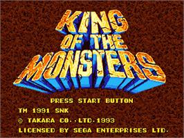 Title screen of King of the Monsters on the Sega Nomad.
