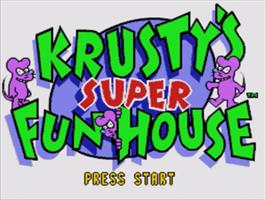 Title screen of Krusty's Fun House on the Sega Nomad.