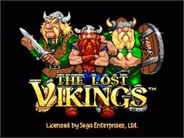 Title screen of Lost Vikings, The on the Sega Nomad.