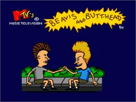 Title screen of MTV's Beavis and Butthead on the Sega Nomad.